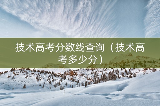 技术高考分数线查询（技术高考多少分）