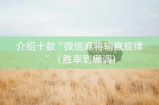 介绍十款“微信麻将输赢规律”（胜率到哪调)
