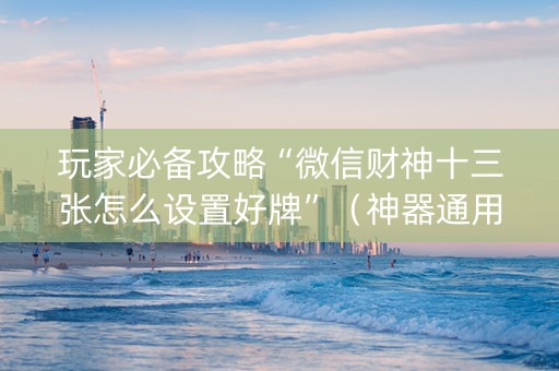 玩家必备攻略“微信财神十三张怎么设置好牌”（神器通用版)