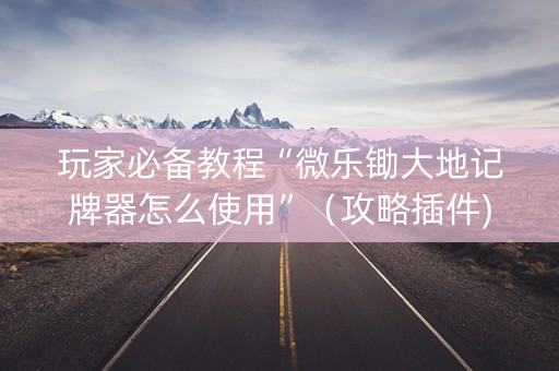 玩家必备教程“微乐锄大地记牌器怎么使用”（攻略插件)