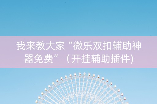 我来教大家“微乐双扣辅助神器免费”（开挂辅助插件)