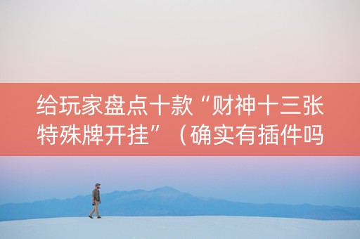给玩家盘点十款“财神十三张特殊牌开挂”（确实有插件吗)