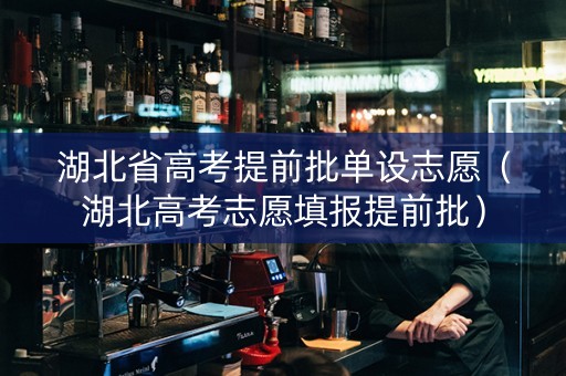湖北省高考提前批单设志愿（湖北高考志愿填报提前批）