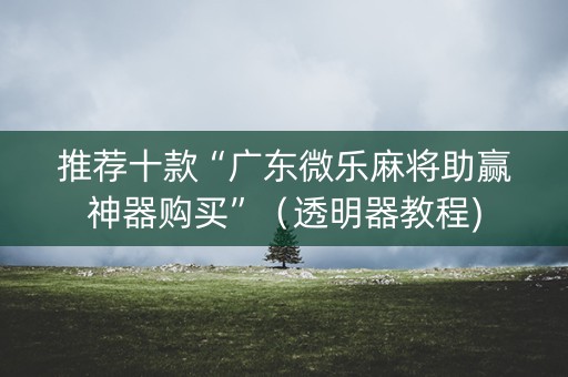 推荐十款“广东微乐麻将助赢神器购买”（透明器教程)