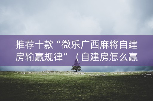 推荐十款“微乐广西麻将自建房输赢规律”（自建房怎么赢)