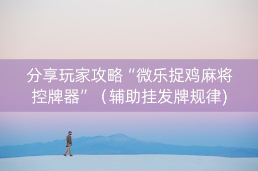 分享玩家攻略“微乐捉鸡麻将控牌器”（辅助挂发牌规律)