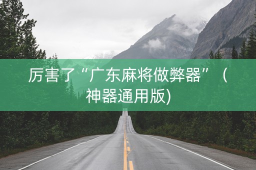 厉害了“广东麻将做弊器”（神器通用版)