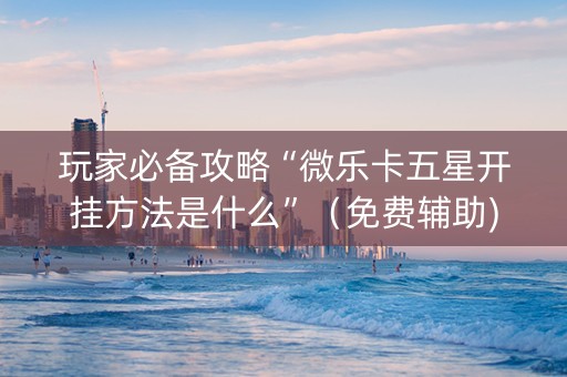 玩家必备攻略“微乐卡五星开挂方法是什么”（免费辅助)