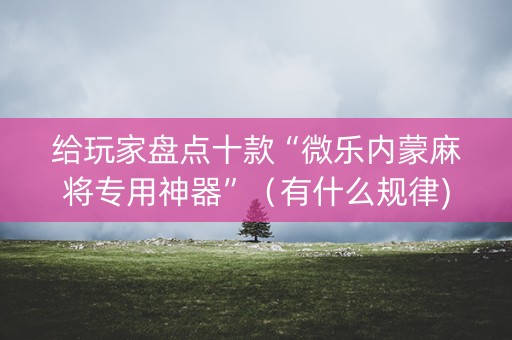 给玩家盘点十款“微乐内蒙麻将专用神器”（有什么规律)