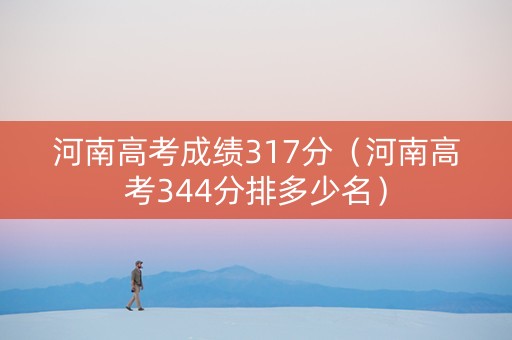 河南高考成绩317分（河南高考344分排多少名）
