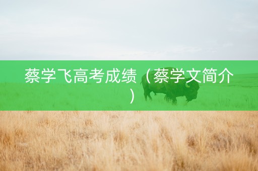 蔡学飞高考成绩（蔡学文简介）