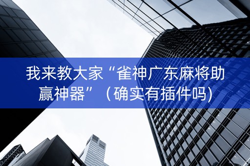 我来教大家“雀神广东麻将助赢神器”（确实有插件吗)