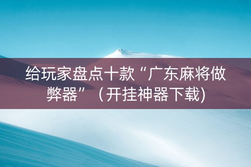 给玩家盘点十款“广东麻将做弊器”（开挂神器下载)