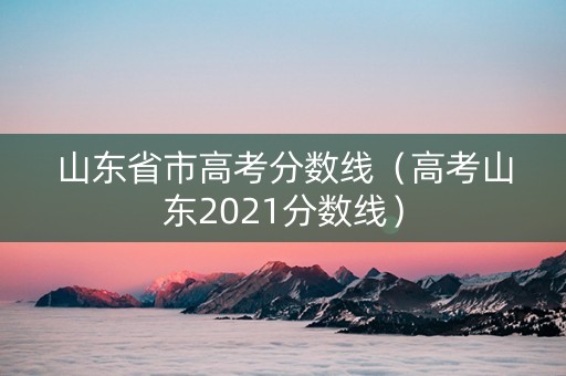 山东省市高考分数线（高考山东2021分数线）