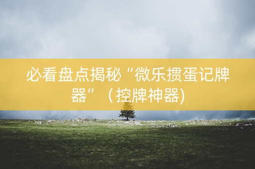 必看盘点揭秘“微乐掼蛋记牌器”（控牌神器)