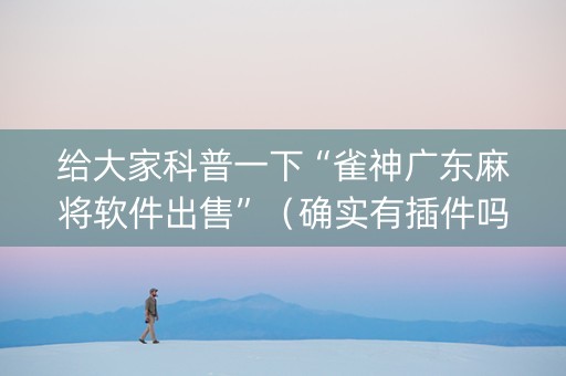 给大家科普一下“雀神广东麻将软件出售”（确实有插件吗)
