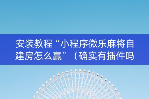 安装教程“小程序微乐麻将自建房怎么赢”（确实有插件吗)