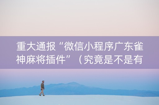重大通报“微信小程序广东雀神麻将插件”（究竟是不是有挂)
