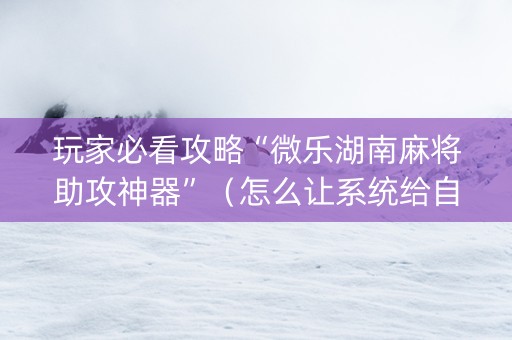 玩家必看攻略“微乐湖南麻将助攻神器”（怎么让系统给自己好牌)