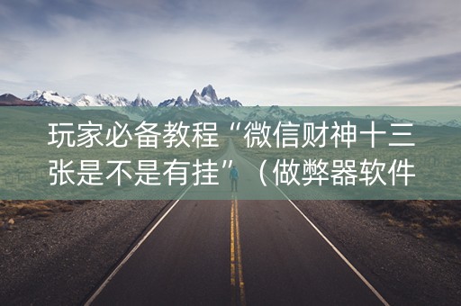 玩家必备教程“微信财神十三张是不是有挂”（做弊器软件下载)