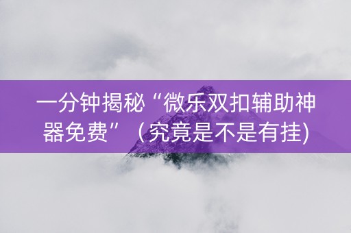 一分钟揭秘“微乐双扣辅助神器免费”（究竟是不是有挂)
