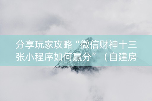 分享玩家攻略“微信财神十三张小程序如何赢分”（自建房怎么拿好牌)