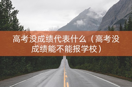 高考没成绩代表什么（高考没成绩能不能报学校）