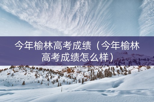 今年榆林高考成绩（今年榆林高考成绩怎么样）