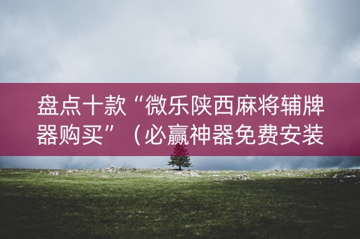 盘点十款“微乐陕西麻将辅牌器购买”（必赢神器免费安装)
