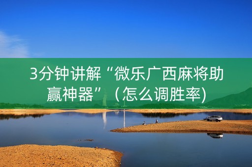 3分钟讲解“微乐广西麻将助赢神器”（怎么调胜率)