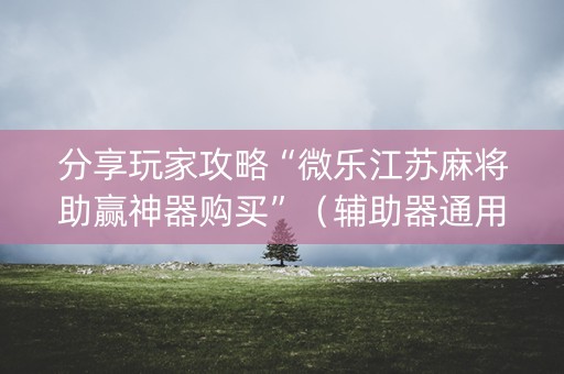 分享玩家攻略“微乐江苏麻将助赢神器购买”（辅助器通用版)