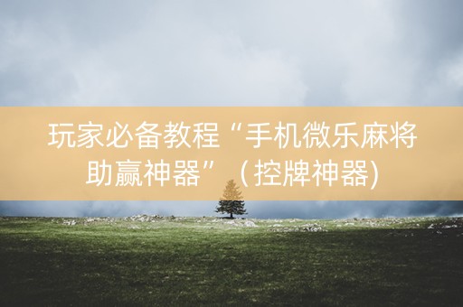 玩家必备教程“手机微乐麻将助赢神器”（控牌神器)