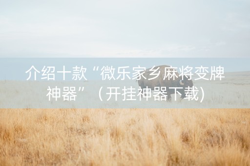 介绍十款“微乐家乡麻将变牌神器”（开挂神器下载)