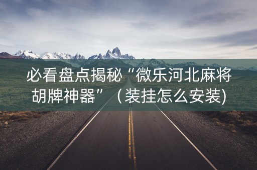 必看盘点揭秘“微乐河北麻将胡牌神器”（装挂怎么安装)