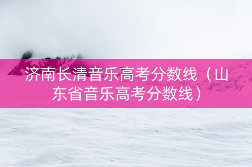 济南长清音乐高考分数线（山东省音乐高考分数线）