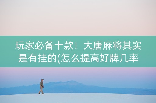玩家必备十款！大唐麻将其实是有挂的(怎么提高好牌几率)