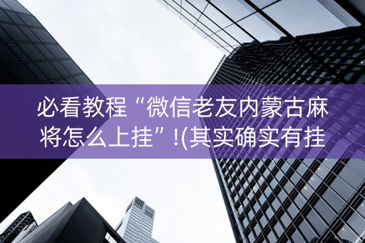 必看教程“微信老友内蒙古麻将怎么上挂”!(其实确实有挂)-抖音