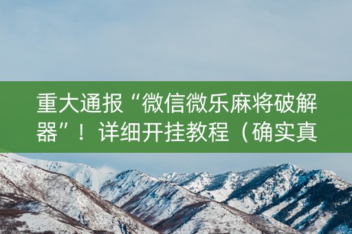 重大通报“微信微乐麻将破解器”！详细开挂教程（确实真的有挂)-抖音