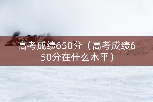高考成绩650分（高考成绩650分在什么水平）