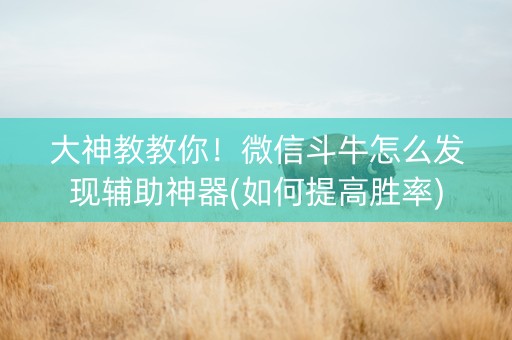 大神教教你！微信斗牛怎么发现辅助神器(如何提高胜率)