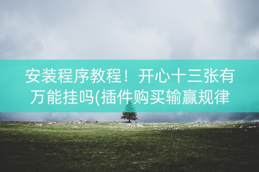 安装程序教程！开心十三张有万能挂吗(插件购买输赢规律)