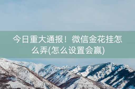 今日重大通报！微信金花挂怎么弄(怎么设置会赢)