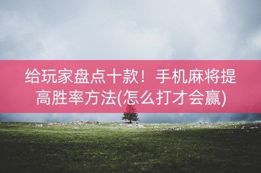 给玩家盘点十款！手机麻将提高胜率方法(怎么打才会赢)