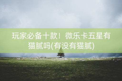 玩家必备十款！微乐卡五星有猫腻吗(有没有猫腻)