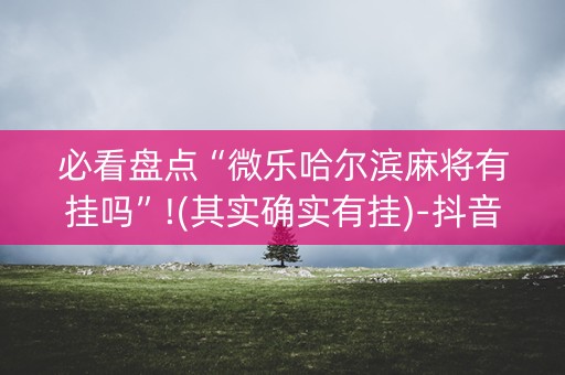 必看盘点“微乐哈尔滨麻将有挂吗”!(其实确实有挂)-抖音