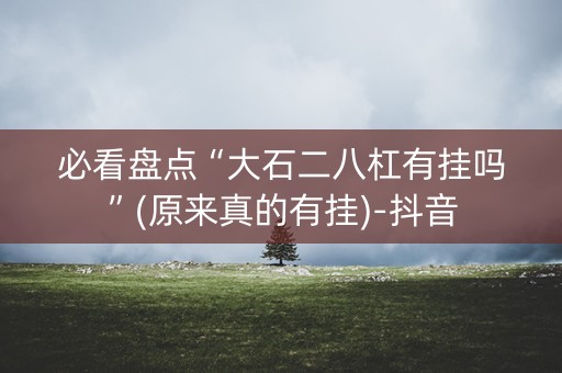 必看盘点“大石二八杠有挂吗”(原来真的有挂)-抖音