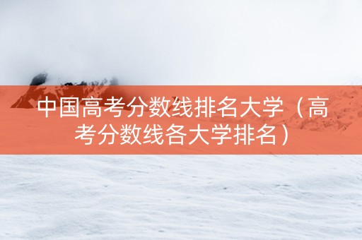 中国高考分数线排名大学（高考分数线各大学排名）