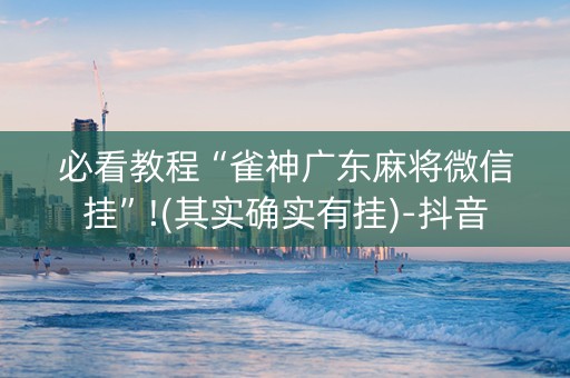 必看教程“雀神广东麻将微信挂”!(其实确实有挂)-抖音