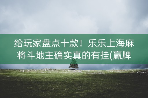 给玩家盘点十款！乐乐上海麻将斗地主确实真的有挂(赢牌技巧插件安装)