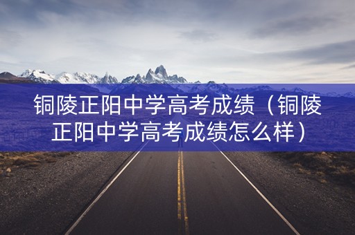 铜陵正阳中学高考成绩（铜陵正阳中学高考成绩怎么样）